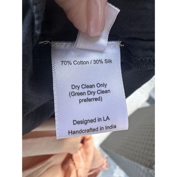 St Roche Dream Maxi Dress Halter Pockets Pink Black Resortwear Silk Blend Sz 10 - Picture 13 of 15